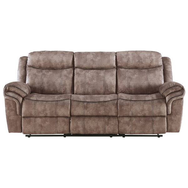 ACME Zubaida Two Tone Chocolate Velvet Motion Sofa & Console with USB Port Model 55020
