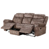 ACME Zubaida Two Tone Chocolate Velvet Motion Sofa & Console with USB Port Model 55020