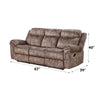 ACME Zubaida Two Tone Chocolate Velvet Motion Sofa & Console with USB Port Model 55020