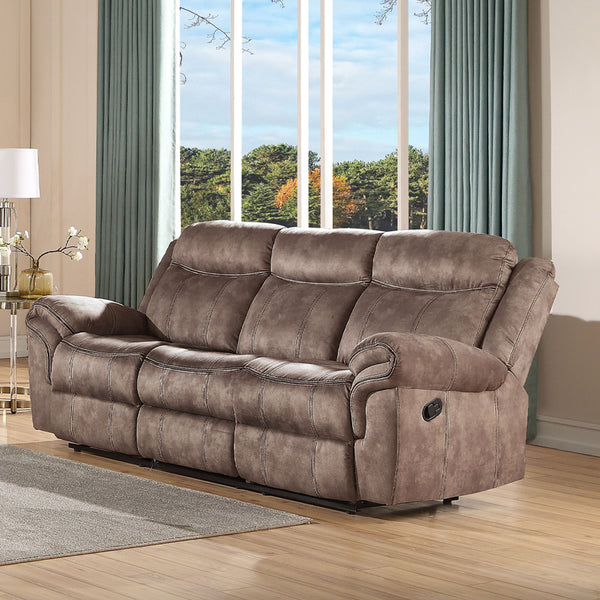 ACME Zubaida Two Tone Chocolate Velvet Motion Loveseat & Console with USB Port Model 55021