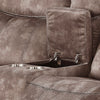 ACME Zubaida Two Tone Chocolate Velvet Motion Loveseat & Console with USB Port Model 55021
