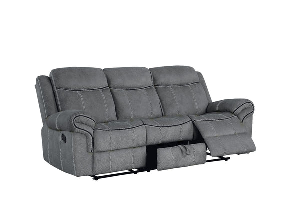 ACME Zubaida Two Tone Gray Velvet Motion Sofa & Console with USB Port Model 55025