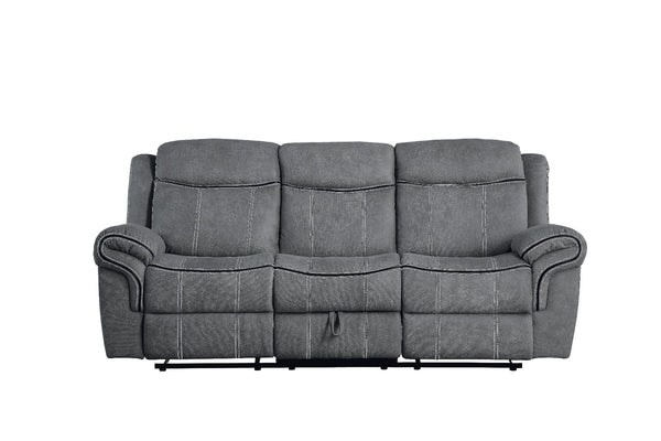 ACME Zubaida Two Tone Gray Velvet Motion Sofa & Console with USB Port Model 55025