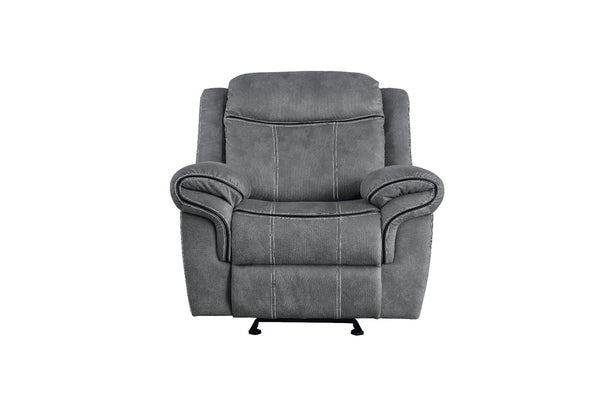 ACME Zubaida Two Tone Gray Velvet Motion Glider Recliner Model 55027