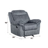 ACME Zubaida Two Tone Gray Velvet Motion Glider Recliner Model 55027