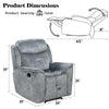ACME Mariana Silver Gray Fabric Motion Recliner Model 55032