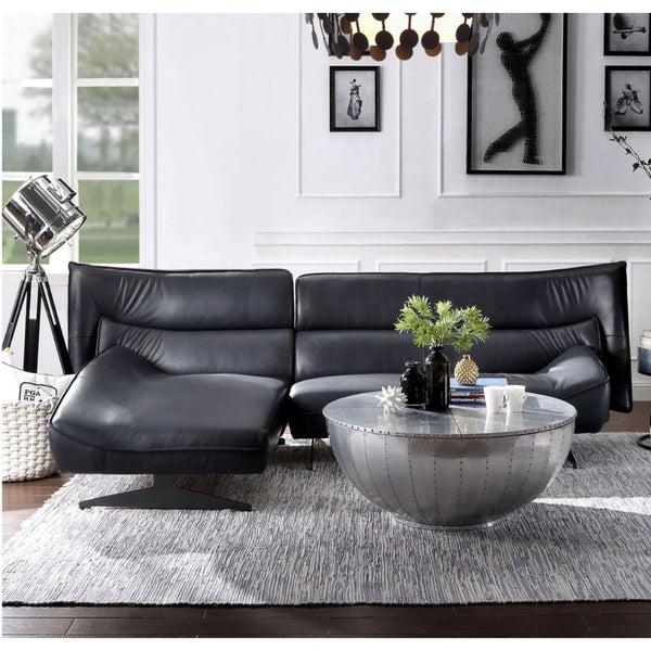 ACME Maeko Dark Gray Top Grain Leather Sectional Sofa Model 55060
