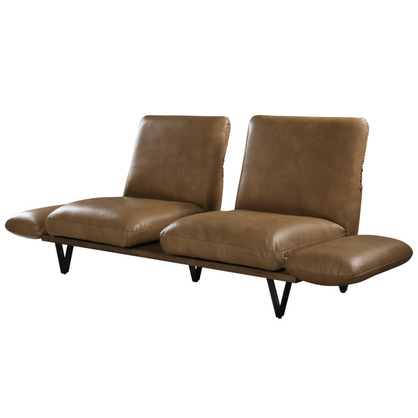 ACME Narech Nutmeg Top Grain Leather Sofa with Swivel Model 55065