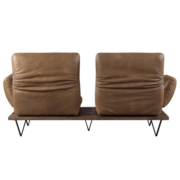 ACME Narech Nutmeg Top Grain Leather Sofa with Swivel Model 55065