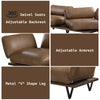 ACME Narech Nutmeg Top Grain Leather Sofa with Swivel Model 55065