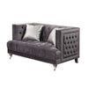 ACME Hegio Gray Velvet Loveseat with 2 Pillows Model 55266