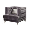 ACME Hegio Gray Velvet Chair with Pillow Model 55267