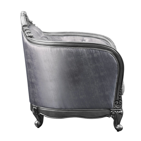 ACME Ariadne Fabric & Platinum Loveseat with 3 Pillows Model 55346