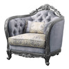 ACME Ariadne Fabric & Platinum Chair with Pillow Model 55347