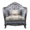 ACME Ariadne Fabric & Platinum Chair with Pillow Model 55347