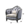 ACME Ariadne Fabric & Platinum Chair with Pillow Model 55347
