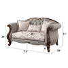 ACME Miyeon Fabric & Cherry Loveseat with 3 Pillows Model 55366