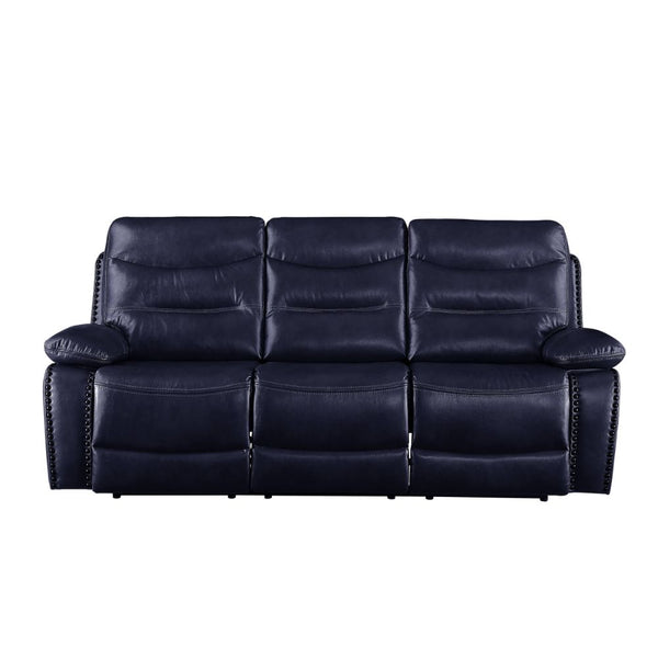 ACME Aashi Navy LeatherGel Match Motion Sofa Model 55370