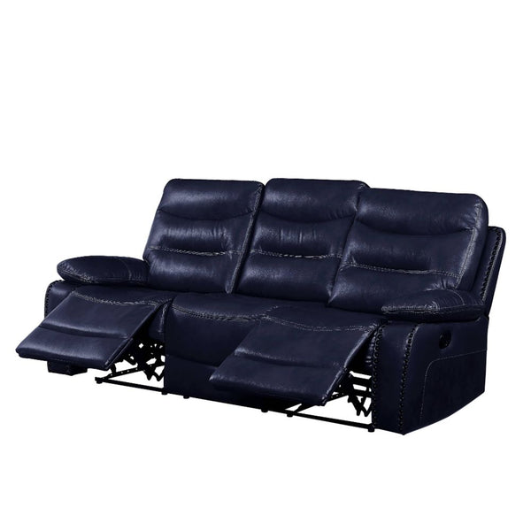 ACME Aashi Navy LeatherGel Match Motion Sofa Model 55370