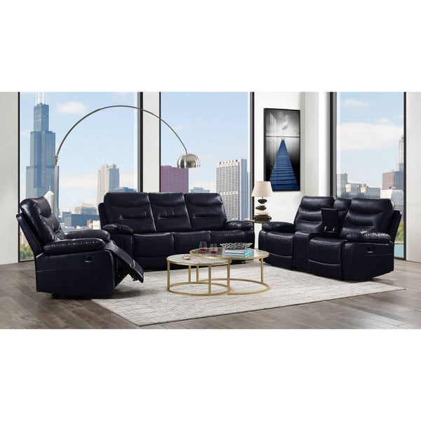 ACME Aashi Navy LeatherGel Match Motion Sofa Model 55370