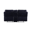 ACME Aashi Navy LeatherGel Match Motion Loveseat with Console Model 55371