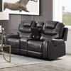 ACME Braylon Magnetite Synthetic Leather Motion Loveseat with Console Model 55411