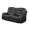 ACME Braylon Magnetite Synthetic Leather Motion Loveseat with Console Model 55411