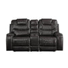ACME Braylon Magnetite Synthetic Leather Motion Loveseat with Console Model 55411
