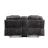 ACME Braylon Magnetite Synthetic Leather Motion Loveseat with Console Model 55411
