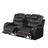 ACME Braylon Magnetite Synthetic Leather Motion Loveseat with Console Model 55411