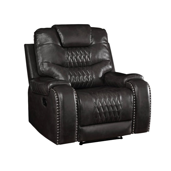 ACME Braylon Magnetite Synthetic Leather Motion Recliner Model 55412