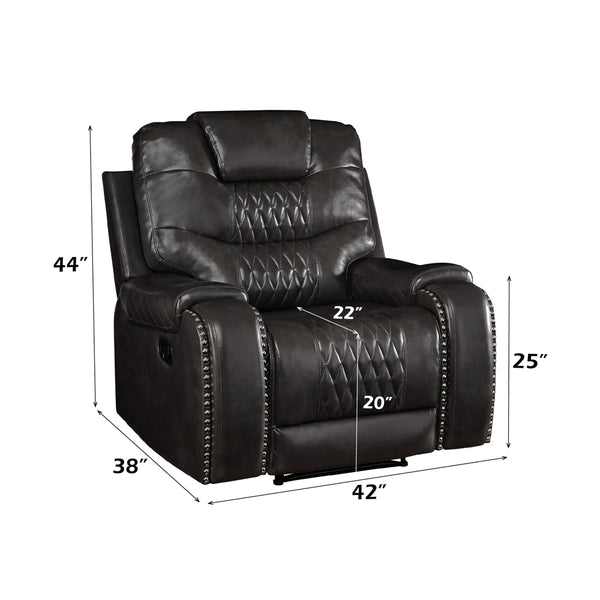 ACME Braylon Magnetite Synthetic Leather Motion Recliner Model 55412