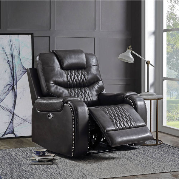 ACME Braylon Magnetite Synthetic Leather Power Motion Recliner Model 55413