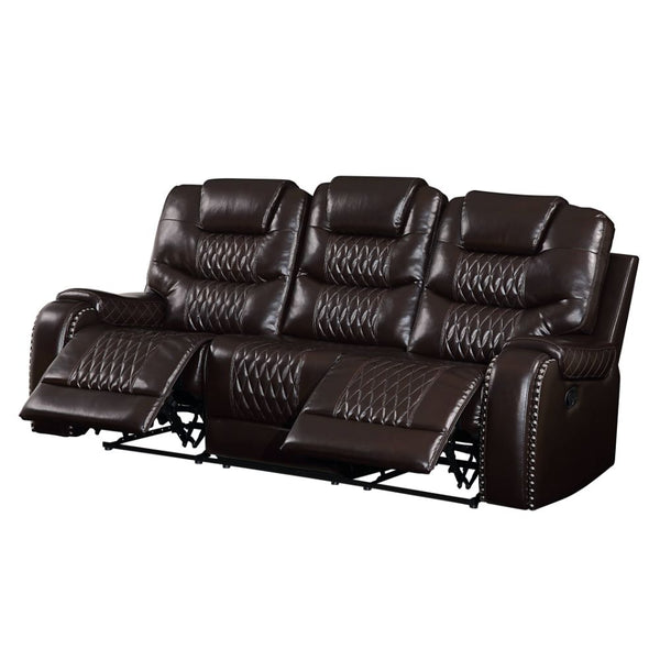 ACME Braylon Brown Synthetic Leather Motion Sofa Model 55415
