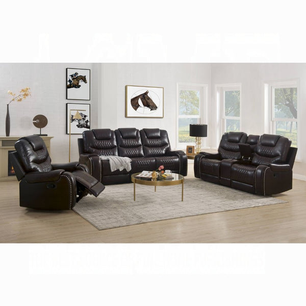 ACME Braylon Brown Synthetic Leather Motion Loveseat with Console Model 55416