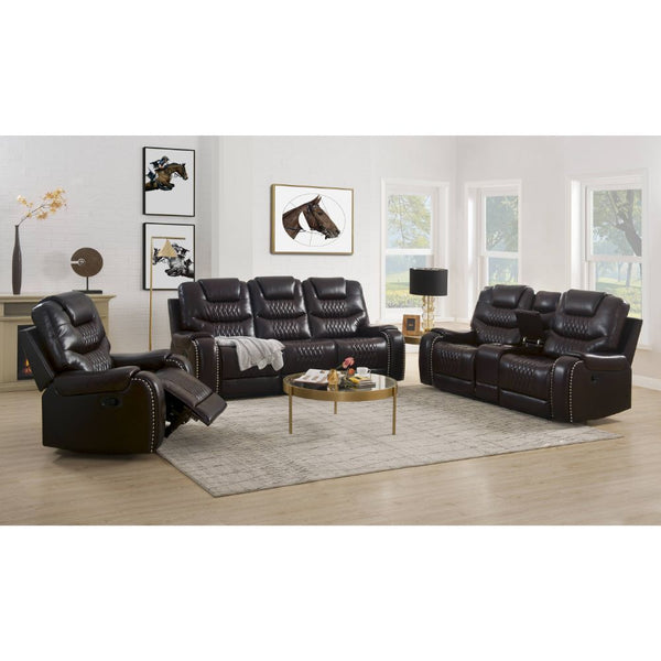 ACME Braylon Brown Synthetic Leather Motion Sofa Model 55415