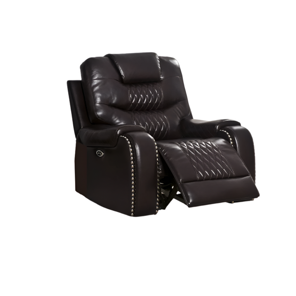 ACME Braylon Brown Synthetic Leather Power Motion Recliner Model 55418