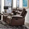 ACME Aashi Brown LeatherGel Match Motion Loveseat with Console Model 55421