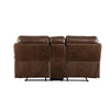 ACME Aashi Brown LeatherGel Match Motion Loveseat with Console Model 55421