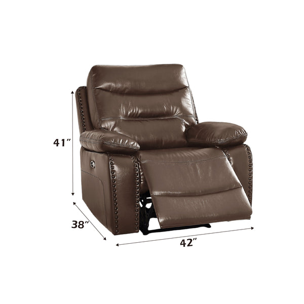 ACME Aashi Brown LeatherGel Match Power Motion Recliner Model 55423