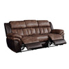 ACME Jaylen Toffee & Espresso Polished Microfiber Motion Sofa Model 55425