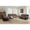 ACME Jaylen Toffee & Espresso Polished Microfiber Motion Sofa Model 55425