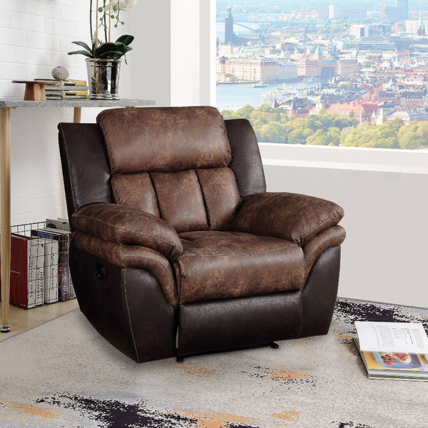 ACME Jaylen Toffee & Espresso Polished Microfiber Motion Recliner Model 55427