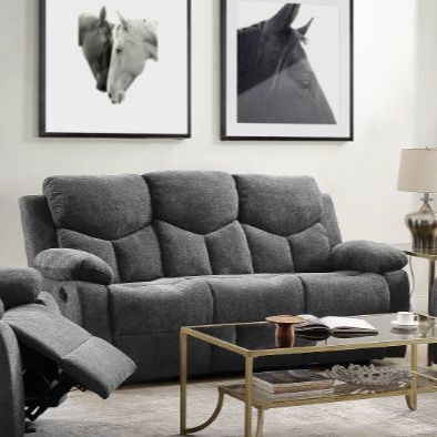 ACME Kalen Gray Chenille Motion Sofa Model 55440