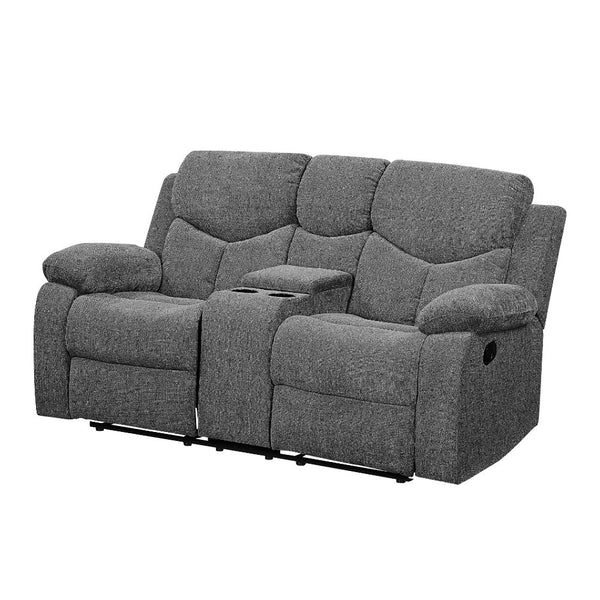 ACME Kalen Gray Chenille Motion Loveseat with Console Model 55441