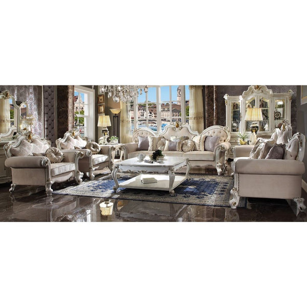 ACME Picardy Fabric & Antique Pearl Oversized Sofa with 8 Pillows Model 55465