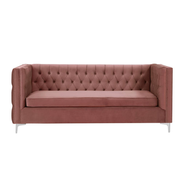 ACME Rhett Coral Velvet Sectional Sofa Model 55505