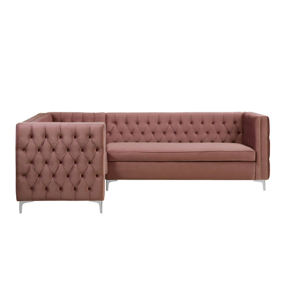 ACME Rhett Coral Velvet Sectional Sofa Model 55505