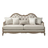 ACME Chelmsford Beige Fabric & Antique Taupe Sofa with 5 Pillows Model 56050