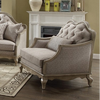 ACME Chelmsford Beige Fabric & Antique Taupe Chair with Pillow Model 56052